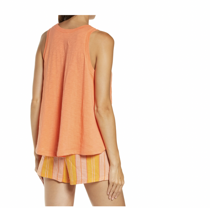 BP. Slub Jersey Sleeveless Tank In Coral Camelia Size XS