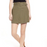 NEW BP Belted Linen Blend Paper Bag Waist Mini Skirt in olive size XS
