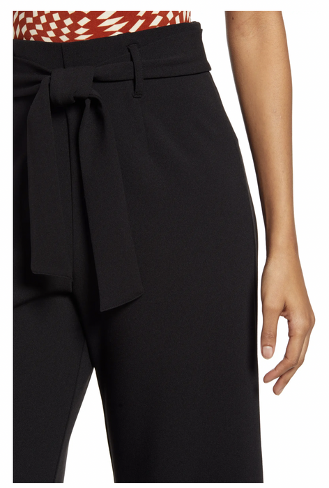 Open Edit Belted High Waist Pants In Black Size S