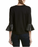 BCBGMAXAZRIA Valari Knit Top Faux Leather Ruffle Sleeve In Black Size M $190