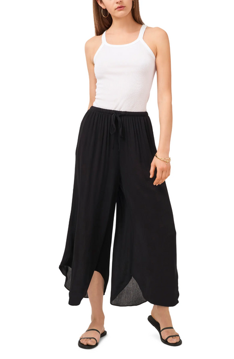1.State Drawstring Wide Leg Pants Asymmetrical Hems In Iris Blue Plus Size 1X