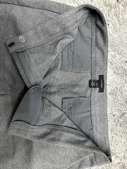 Halogen Women's Pants Knit Stretch Straight Pants Ankle Career Casual 8 in grey