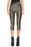 GANNI   Tiger Print Metallic Jersey Crop Pants In Black size 36 $160