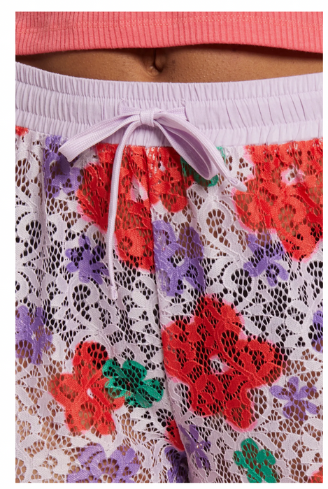 BP. Be Proud Gender Inclusive Laci Drawstring Pants Purple Red Floral Size 3XL