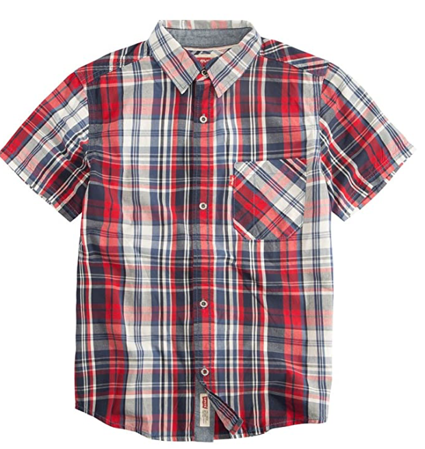 Levi's Youth The Smith Short Sleeve Shirt Chinese Red Size XL 13-15 Years