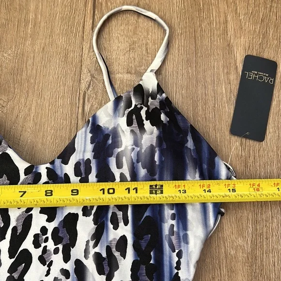 RACHEL Rachel Roy Punk Leopard-Print Side-Laced One-Piece Swimsuit Size M $119