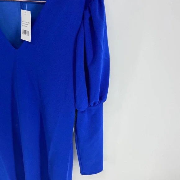 MAX & ASH A-line Mini Puff Sleeve Dress In Sapphire size M $98