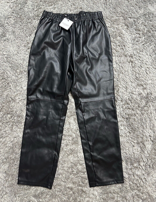 Laundry by Shelli Segal EUC Faux Leather Black Joggers Pants Size M black