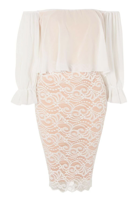 TFNC women's dress Nelly Off shoulder lace mini dress nude size M Fits as XS