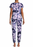 Betsey Johnson Ensemble pyjama pour femme en rose bleu tie-dye taille S