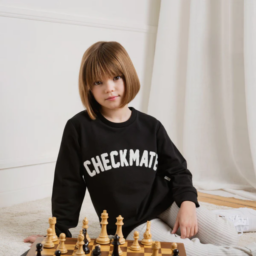 Miles the Label Children' Long-Sleeve Top Chess Club Checkmate Black Size 3T