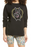 Bp. Women's The Time Is Now Graphic Long Sleeve Tee, Size Small - Black