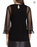 BCBGMAXAZRIA Ashleigh Sheer Sleeve Tencel Lyocell Top In Black Size S $127