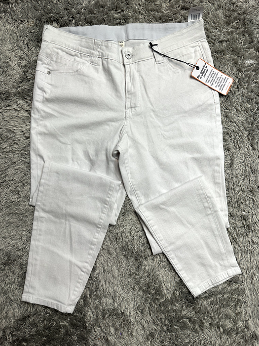 Jag Jeans Women's Cecilia Mid Rise Skinny Jeans W/Elastic Waist White Size 14/32