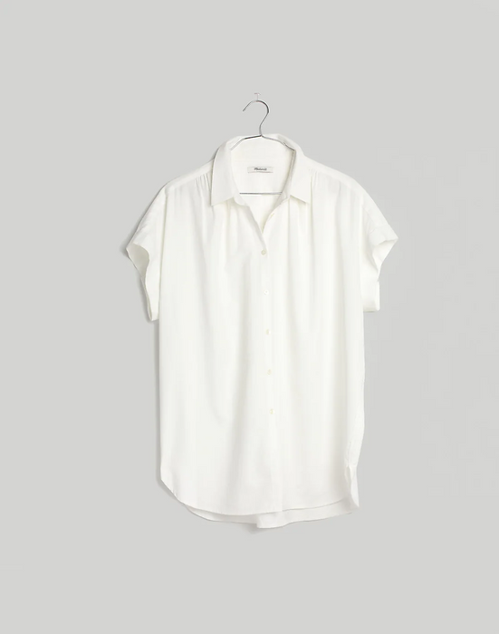 New Madewell central shirt modal and cotton  in pure white Size L  G0212