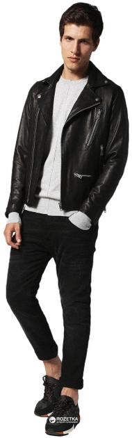 Diesel Men's K Coast Long Sleeve Pullover Sweater In Melange Grey Size L $187