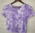ABOUND Haut boutonné tie-dye sur le devant pour femme en violet clair/pastel taille M