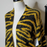Susina Open-Front Long Cardigan Sweater Fuzzy Cozy Soft Tiger Print Size XS