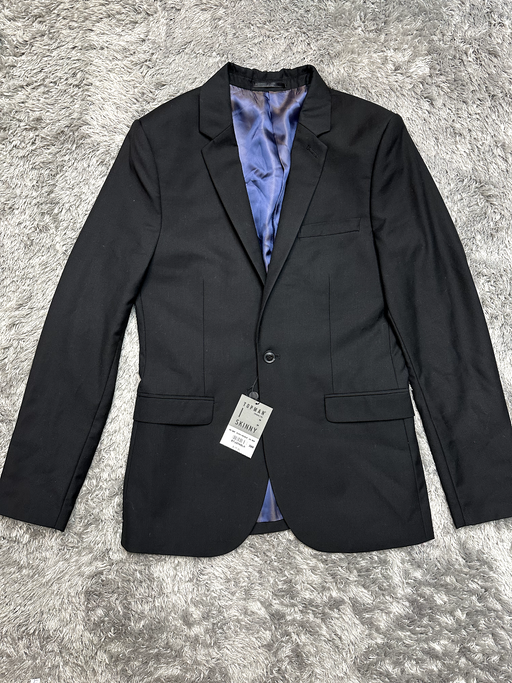 TOPMAN Black Skinny Fit Single Breasted Suit Blazer size 38R in black $170