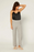 Current Air Women's Knit Ribbed Waisted Pants Heather Grey Size S