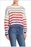 John + Jenn Pull en tricot côtelé rayé pour femmes taille L