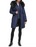 DKNY Women's Faux Fur Trim Puffer Jacket In Navy Size S $350
