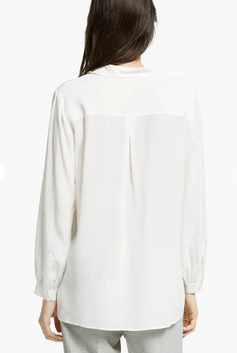 CLUB MONACO Safari Silk Long Sleeve Shirt  size XS in ivory