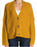 RDI women's Cozy Fisherman Cable Knit Cardigan Button Front Gold Yellow size S