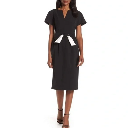 Harper Rose Nordstrom Sash Pencil Dress Front Tie In Black & White Size 10 $140