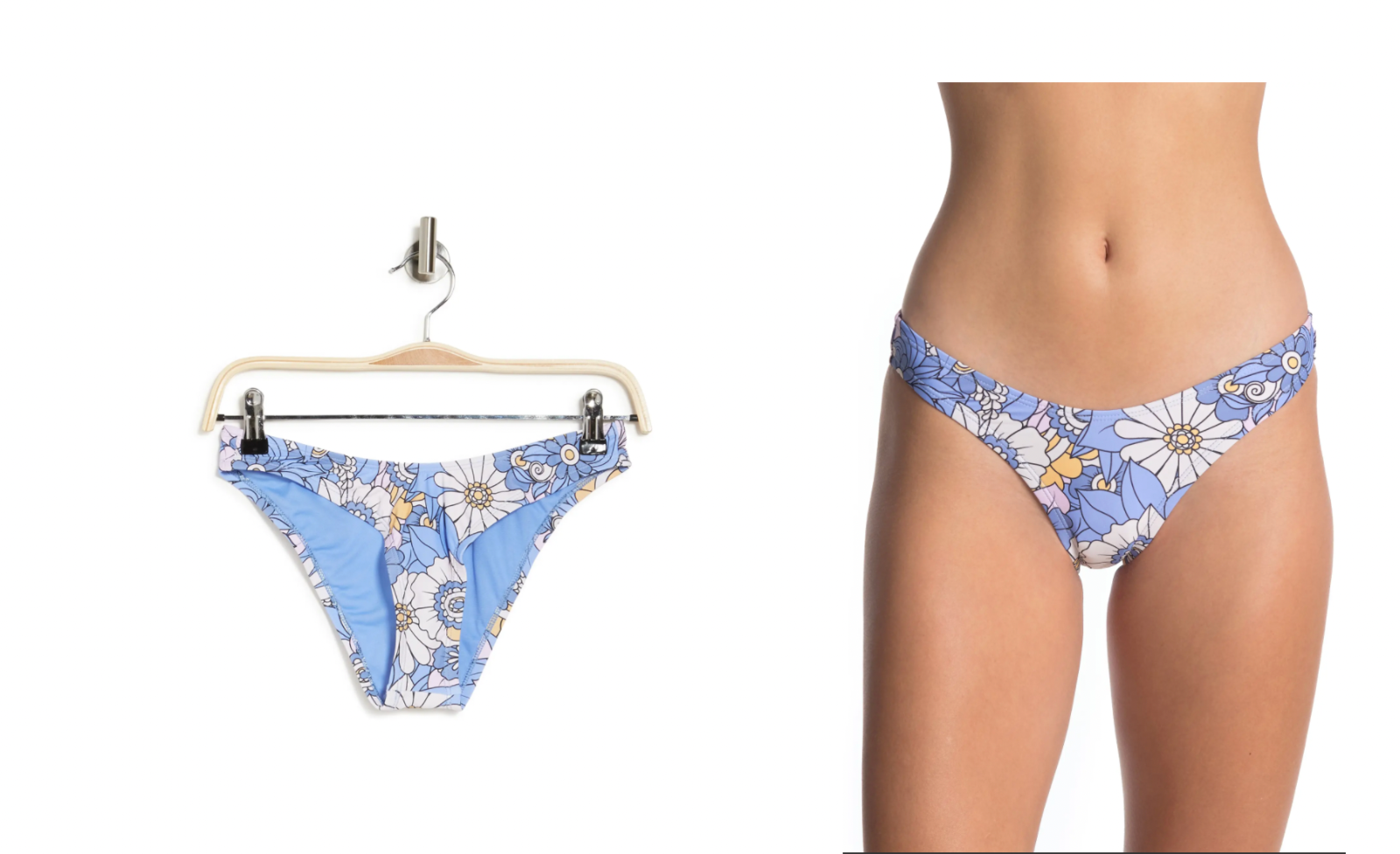 VYB Groovy Scoop Cinched Floral Print Bikini Bottoms Size M