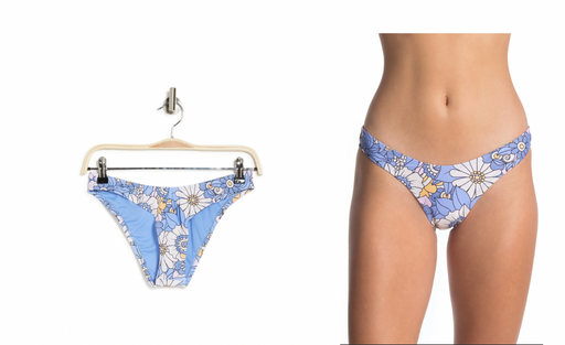 VYB Groovy Scoop Cinched Floral Print Bikini Bottoms Size M