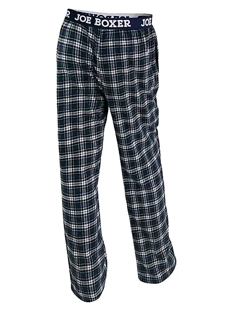 Joe Boxer Plaid Pajama Flannel Jogger Pants In Gray Size M