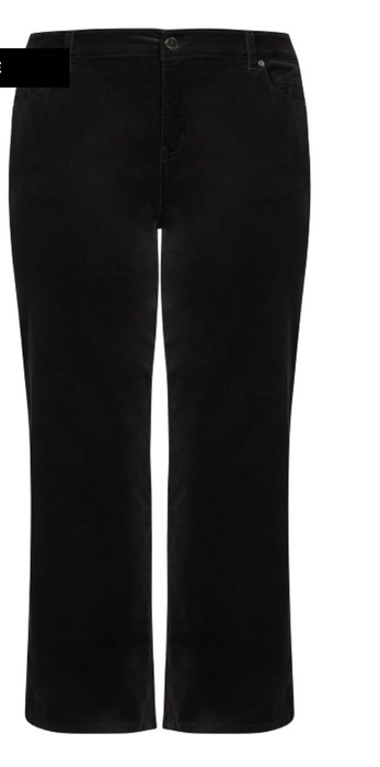 Avenue denim Jeans $178 Womens  Black Corduroy Straight Leg Stretch size 14A