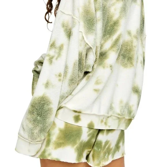 Free People Movement Kelly Jersey Knit Tie-Dyel Shorts XS Green