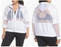 ZELLA White Sheer Poly Nylon Zip Front Jacket with Hood YOGA  plus size 2X white
