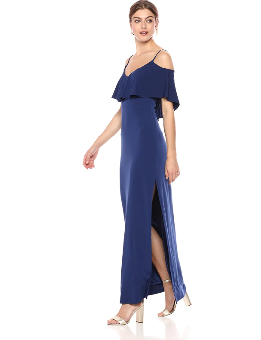 Laundry by Shelli Segal Women's Cold Shoulder Jersey Gown dress $245 size 0