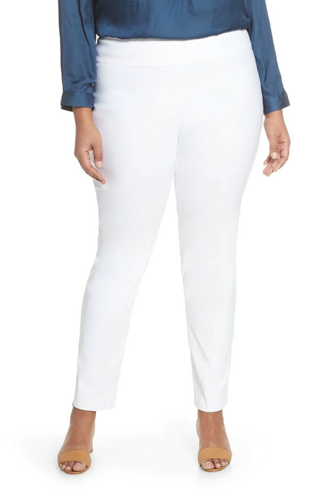 NIC+ZOE Plus Size Paper White Stretch Comfortable Pants 16W Retail $148