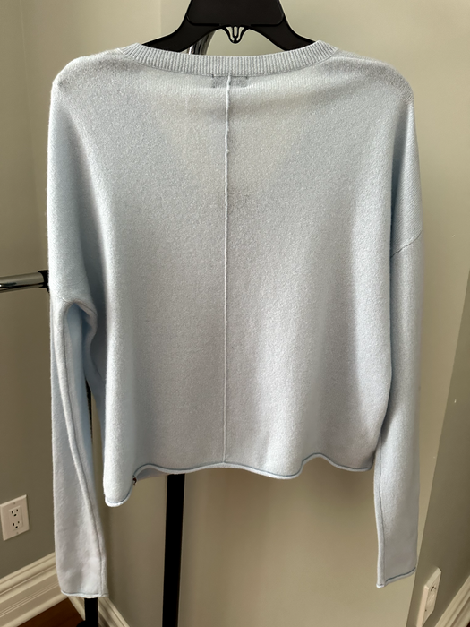 Line Cashmere Women's Cashmere Light V Neck Sweater In Blue Wash Size M $299