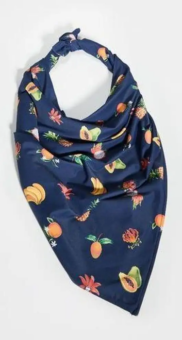 We Wore What Womens Bandana Cover Up Blue Fruit Multi Use One Size Top Swim New