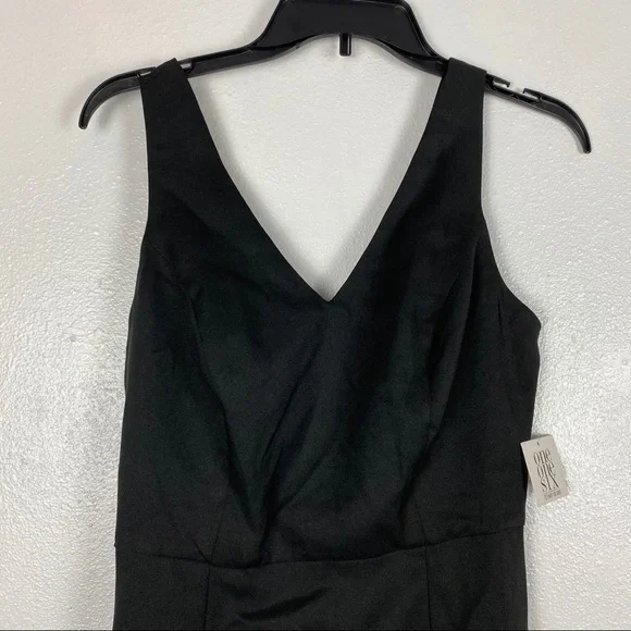 One One Six Sleeveless High/Low Crepe Dress In Black Size M