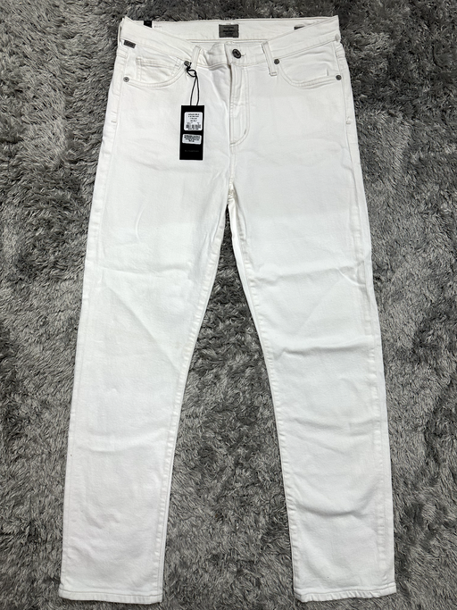Citizens Of Humanity Harlow Ankle High Rise Slim Jeans in Sea Salt White 30
