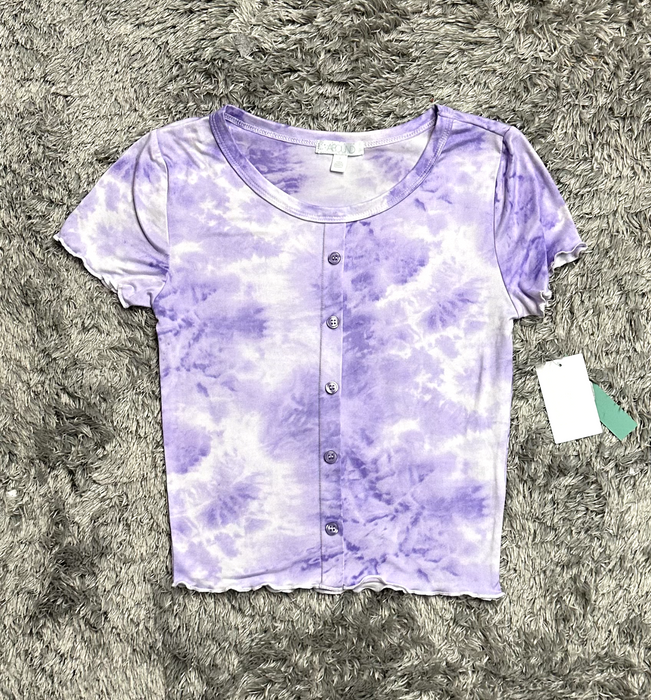 ABOUND  women's Tie Dye Button Front Top In Light/pastel Purple Size M