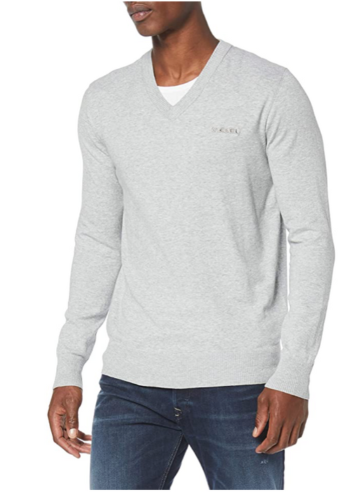 NWT Diesel LOGO Slim Fit Lightweight V-Neck Cotton-Blend Pullover Sweater size M