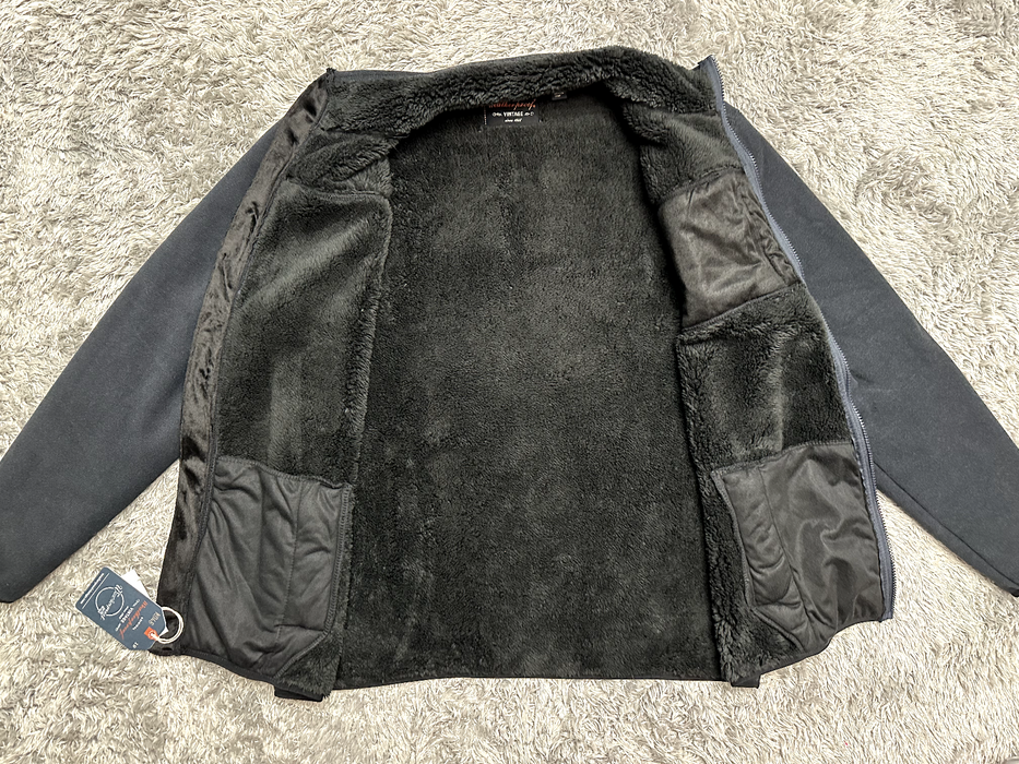 Weatherproof Vintage Faux Shearling Lined Funnel Neck Jacket Dark Navy Size L
