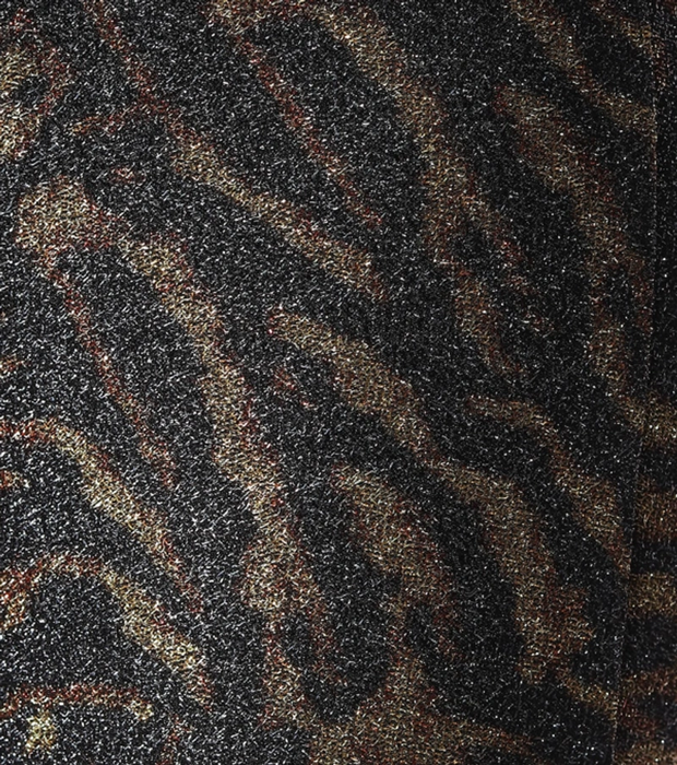 GANNI   Tiger Print Metallic Jersey Crop Pants In Black size 36 $160