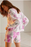 Free People Kelly Washed Sweatshirt And Shorts Set In Tie Dye Pink Size L