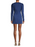Weworewhat women Blanca Wrap long sleeve v neck Dress: Size XS Blue