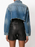 Grlfrnd Eve Cosmic Ray Pearl Embellished Denim Trucker Jacket $460 size M