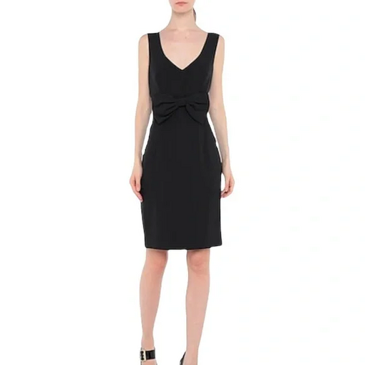 Moschino Women's  Bow Front Woven Sleeveless Dress in Balck size 44 ( 10 US )