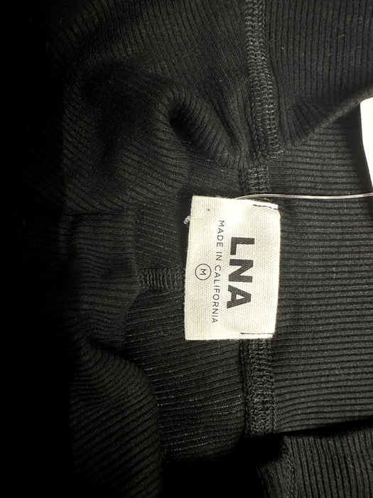 LNA Bike Shortssize M Black Ribbed Jersey Rayon Stretch High Rise 8" Inseam New